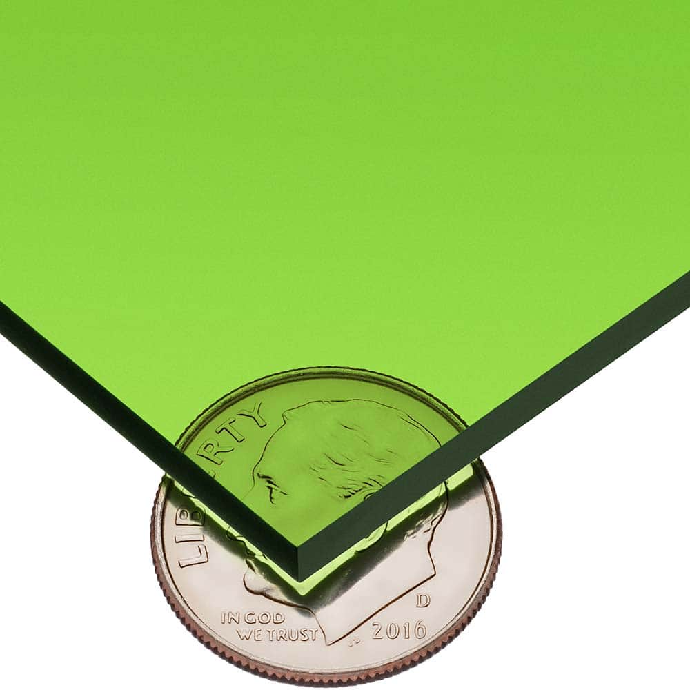 USA Sealing - Plastic Sheets; Material: Cast Acrylic ; Thickness (Inch): 1/4 ; Length (Feet): 4 ; Tensile Strength (psi): 10000 ; Color: Tinted Green ; Material Grade: Standard - Exact Industrial Supply