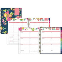 Weekly/Monthly Planner: 156 Sheets, Planner Ruled Floral & Navy Cover