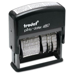 Trodat - Pre-inked Custom Stamps Type: Custom Stamp - 12 Message Dater Message: Date/Answered/Received/Entered/Backordered/Cancelled/Charged/PAID/Checked/Shipped/Billed/Delivered/Faxed - Exact Industrial Supply