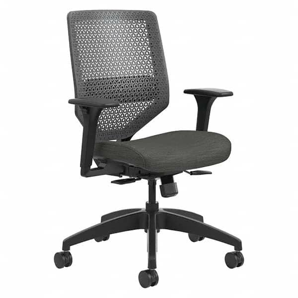 Task Chair: Fabric 29-1/2″ Wide x 29-1/2″ Deep, Fabric Seat, Ink/Charcoal, Five-Star Base