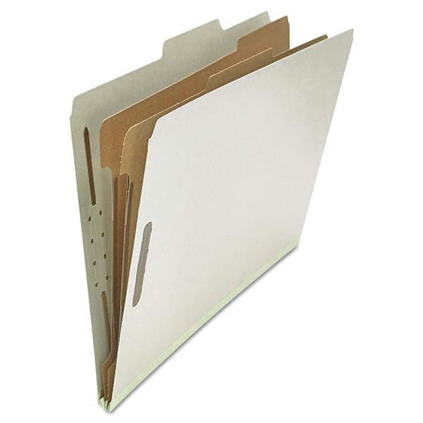 UNIVERSAL - File Folders, Expansion Folders & Hanging Files Folder/File Type: Classification Folders with Tob Tab Fastener Color: Gray - Exact Industrial Supply