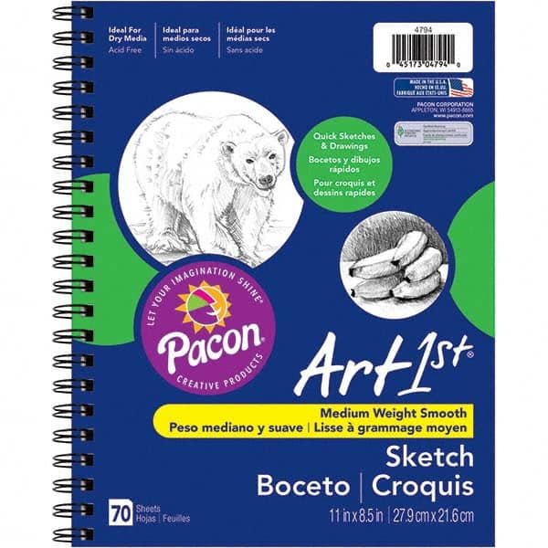 Pacon - Note Pads, Writing Pads & Notebooks Writing Pads & Notebook Type: Sketch Size: 11 x 8-1/2 - Exact Industrial Supply