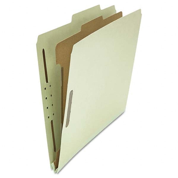 UNIVERSAL - File Folders, Expansion Folders & Hanging Files Folder/File Type: Classification Folders with Tob Tab Fastener Color: Gray; Green - Exact Industrial Supply