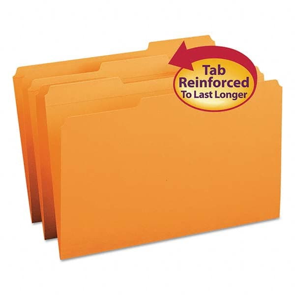 SMEAD - File Folders, Expansion Folders & Hanging Files Folder/File Type: File Folders with Top Tab Fastener Color: Orange - Exact Industrial Supply