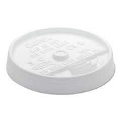 DART - Sip Thru Lids For 10, 12 oz Foam Cups, Plastic, White, 1000/Carton - Exact Industrial Supply