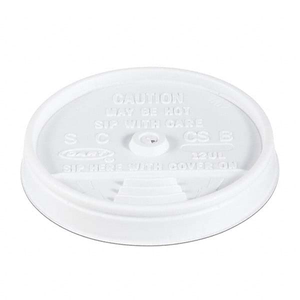 DART - Sip-Through Lids For 10, 12, 14 oz Foam Cups, Plastic, White, 1000/Carton - Exact Industrial Supply