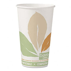 DART - Bare by Solo Eco-Forward PLA Paper Hot Cups, Leaf Design, 16 oz, 1000/Carton - Exact Industrial Supply