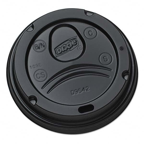 Dixie - Drink-Thru Lids for 10-20 oz Cups, Plastic, Black - Exact Industrial Supply