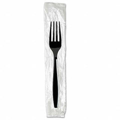 Dixie - Individually Wrapped Forks, Plastic, Black, 1000/Carton - Exact Industrial Supply