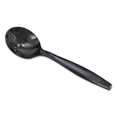 Dixie - Plastic Cutlery, Heavyweight Soup Spoons, 5 3/4", Black, 1000/Carton - Exact Industrial Supply