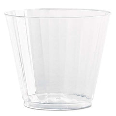 WNA - Classic Crystal Plastic Tumblers, 9 oz, Clear, Fluted, Squat, 12/Pack - Exact Industrial Supply