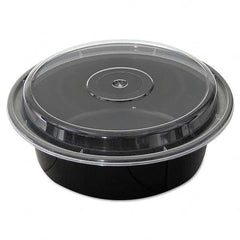 Pactiv - VERSAtainers, Black/Clear, 32 oz, 7" Diam x 2"H, 150/Carton - Exact Industrial Supply