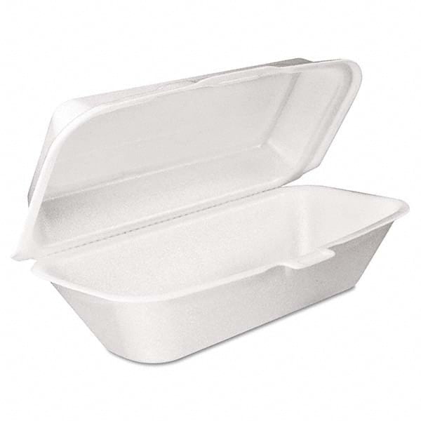 DART - Foam Hoagie Container with Removable Lid, 9-4/5 x 5-3/10 x 3-3/10, White, 125/Bag - Exact Industrial Supply