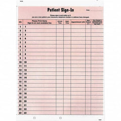 Tabbies - Note Pads, Writing Pads & Notebooks Writing Pads & Notebook Type: Sign-In Label Form Size: 8-1/2 x 11-5/8 - Exact Industrial Supply