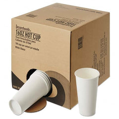 Boardwalk - Convenience Pack Paper Hot Cups, 16 oz, White, 180/Carton - Exact Industrial Supply