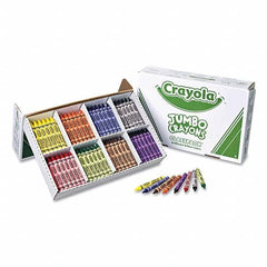 Crayola - Markers & Paintsticks Type: All Purpose Wax Crayon Color: Black; Blue; Brown; Green; Orange; Red; Violet; Yellow - Exact Industrial Supply