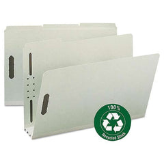 SMEAD - File Folders, Expansion Folders & Hanging Files Folder/File Type: Classification Folders with Tob Tab Fastener Color: Green - Exact Industrial Supply