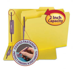 SMEAD - File Folders, Expansion Folders & Hanging Files Folder/File Type: File Folders with Top Tab Fastener Color: Yellow - Exact Industrial Supply