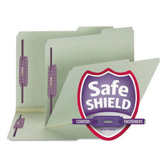 SMEAD - File Folders, Expansion Folders & Hanging Files Folder/File Type: File Folders with Top Tab Fastener Color: Green - Exact Industrial Supply