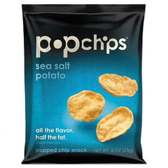 PopChips - Snacks, Cookies, Candy & Gum Breakroom Accessory Type: Potato Chips Breakroom Accessory Description: Potato Chips, Sea Salt Flavor, .8 oz Bag, 24/Carton - Exact Industrial Supply