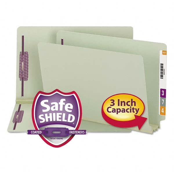 SMEAD - File Folders, Expansion Folders & Hanging Files Folder/File Type: File Folders with End Tab Color: Green - Exact Industrial Supply