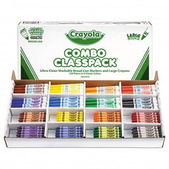 Crayola - Markers & Paintsticks Type: All Purpose Wax Crayon Color: Black; Blue; Brown; Green; Orange; Red; Violet; Yellow - Exact Industrial Supply