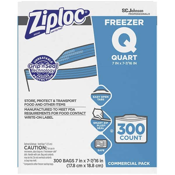 Ziploc - Reclosable Food & Sandwich Bags Volume Capacity: 1 Qt. Width (Inch): 7 - Exact Industrial Supply