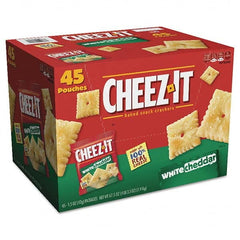 Sunshine - Snacks, Cookies, Candy & Gum Breakroom Accessory Type: Crackers Breakroom Accessory Description: Cheez-it Crackers, 1.5 oz Bag, White Cheddar, 45/Carton - Exact Industrial Supply