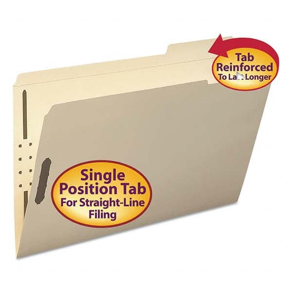 SMEAD - File Folders, Expansion Folders & Hanging Files Folder/File Type: File Folders with Top Tab Fastener Color: Manila - Exact Industrial Supply