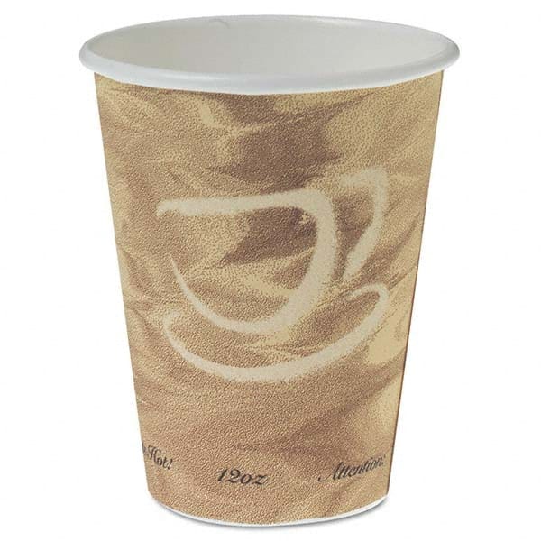 DART - Mistique Polycoated Hot Paper Cup, 12 oz, Printed, Brown, 50/Bag - Exact Industrial Supply