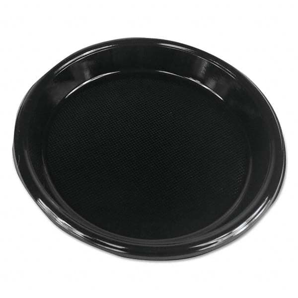 Boardwalk - Hi-Impact Plastic Dinnerware, Plate, 10" Diam, Black, 500/Carton - Exact Industrial Supply