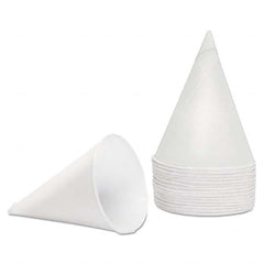 Konie - Rolled Rim, Poly Bagged Paper Cone Cups, 4.5 oz, White, 5000/Carton - Exact Industrial Supply
