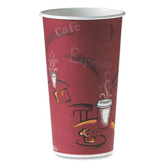 DART - Polycoated Hot Paper Cups, 20 oz, Bistro Design, 600/Carton - Exact Industrial Supply