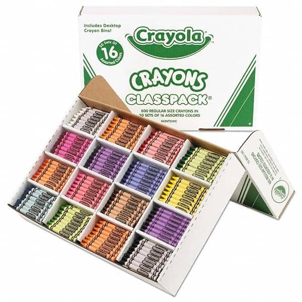 Crayola - Markers & Paintsticks Type: All Purpose Wax Crayon Color: Assorted - Exact Industrial Supply