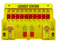 Padllock Wall Station - 15-1/2 x 22 x 1-3/4''-With (10) 1106 Aluminum Padlocks - Exact Industrial Supply