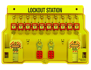 Padllock Wall Station - 22 x 22 x 1-3/4''-With (20) Xenoy Padlocks - Exact Industrial Supply