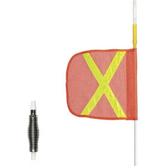 Checkers - Marking Flags Type: Warning Whip Flag w/Light Message or Pattern: Reflective X - Exact Industrial Supply