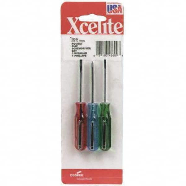 Xcelite - Screwdriver Sets Screwdriver Types Included: Slotted; Phillips Number of Pieces: 3 - Exact Industrial Supply