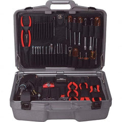 Combination Hand Tool Set: 48 Pc, Electrician's Tool Set Comes in Aluminum
