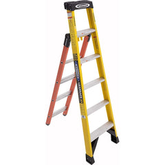 Werner - Extension Ladders; Type: Multi-Position Ladder ; Height (Feet): 6.000 ; Material: Fiberglass ; Load Capacity (Lb.): 375.000 ; Industry Rating: Type IAA ; Weight: 24.1000 - Exact Industrial Supply