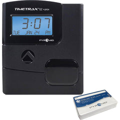 Pyramid - Time Clocks & Time Recorders; Punch Style: Automatic; Electronic; Proximity ; Power Source: 110/220; 120VAC Plug-in ; Display Type: LCD Display ; Registration Output: 0-23 Hours, Date, Minutes, Month ; Material: Plastic ; Color: Black - Exact Industrial Supply