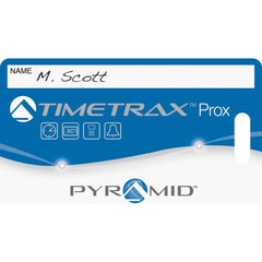 Pyramid - Time Cards & Time Clock Accessories; Type: Proximity Badge ; For Use With: Pyramid 15F560 & 25KK04 ; Height (Inch): 2-1/8 ; Width (Inch): 3-5/8 ; Depth (Inch): 1-1/2 ; Color: Blue; ,Gray; White - Exact Industrial Supply