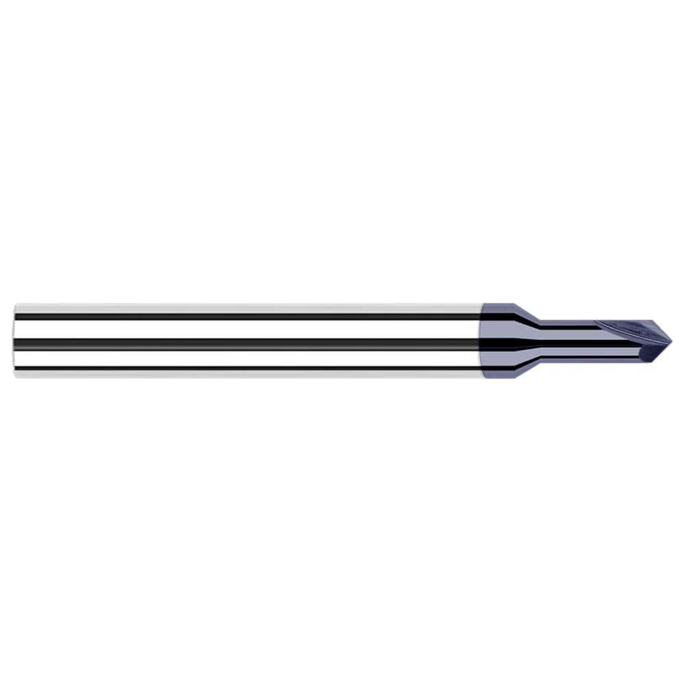 Chamfer Mill: 2 Flutes, Solid Carbide 1-1/2″ OAL, 1/8″ Shank Dia, AlTiN Coated