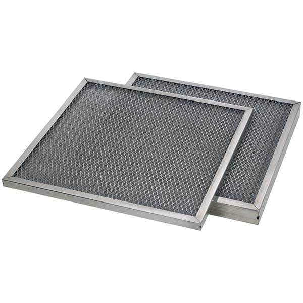 Pleated Air Filter: 16 x 25 x 2″ Corrugated Aluminum, Aluminum Frame
