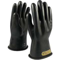 ‎150-00-11/10 - Novax - Natural Rubber Insulating Glove - Class 00 - 11″ - Black - Straight Cuff - Exact Industrial Supply