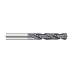 #42 Dia. × 0.094″ Shank × 1″ Flute Length × 2″ OAL, 7xD, 135°, TiAlN, 2xD Flute, External Coolant, Round Solid Carbide Drill - Exact Industrial Supply