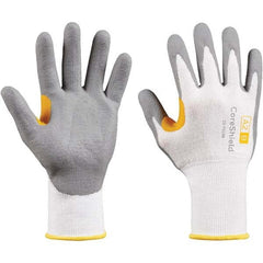 Cut, Puncture & Abrasive-Resistant Gloves: Size L, ANSI Cut A2, ANSI Puncture 1, Nitrile, HPPE Black & White, Palm Coated, HPPE Lined, HPPE Back, Nitrile Dipped Grip, ANSI Abrasion 6