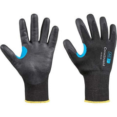 Cut, Puncture & Abrasive-Resistant Gloves: Size L, ANSI Cut A6, ANSI Puncture 1, Nitrile, HPPE Black, Palm Coated, HPPE Lined, HPPE Back, Nitrile Dipped Grip, ANSI Abrasion 6
