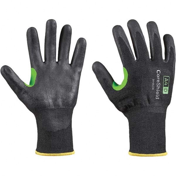 Cut, Puncture & Abrasive-Resistant Gloves: Size M, ANSI Cut A4, ANSI Puncture 1, Nitrile, HPPE Black, Palm Coated, HPPE Lined, HPPE Back, Nitrile Dipped Grip, ANSI Abrasion 6