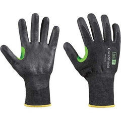 Cut, Puncture & Abrasive-Resistant Gloves: Size L, ANSI Cut A4, ANSI Puncture 1, Nitrile, HPPE Black, Palm Coated, HPPE Lined, HPPE Back, Nitrile Dipped Grip, ANSI Abrasion 6